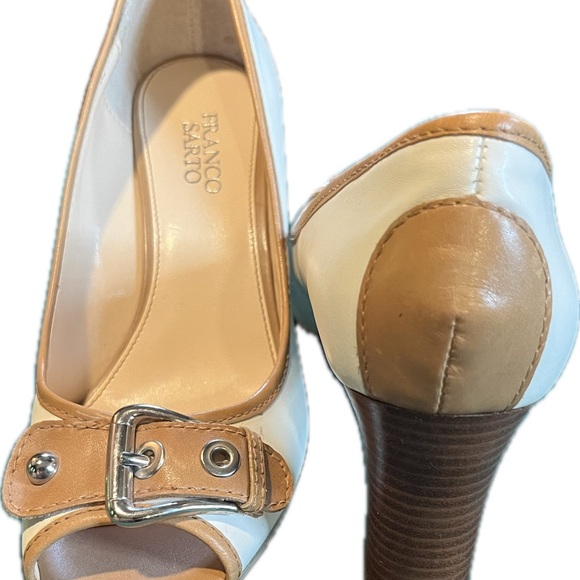 Franco Sarto cute and comfy buttery leather peep toe heels. Size 9.5 - Picture 5 of 6